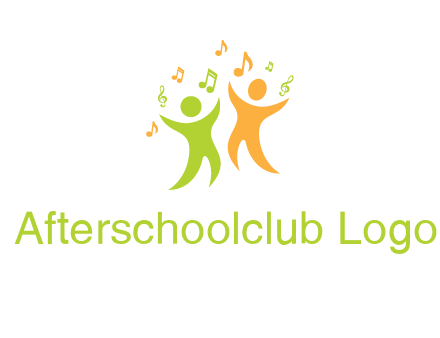 swoosh kids playing with music notes logo
