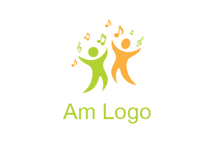 swoosh kids playing with music notes logo