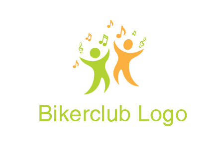 swoosh kids playing with music notes logo