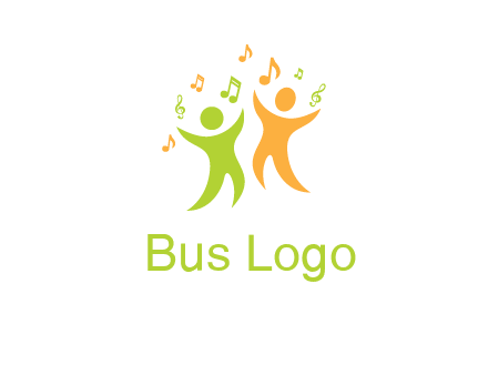 swoosh kids playing with music notes logo