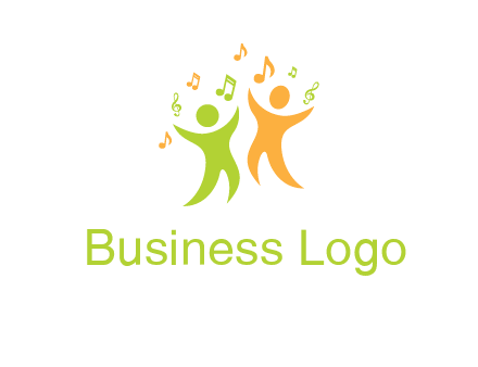 swoosh kids playing with music notes logo