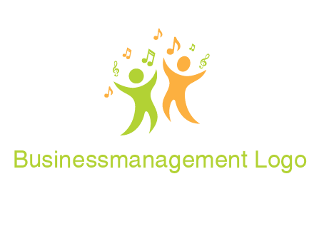 swoosh kids playing with music notes logo