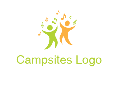 swoosh kids playing with music notes logo