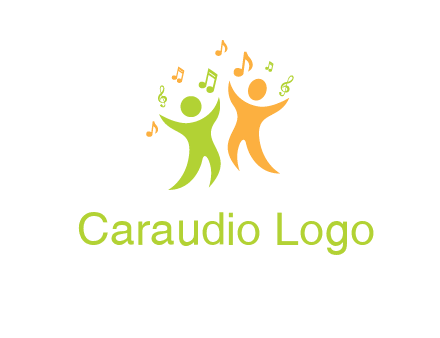 swoosh kids playing with music notes logo