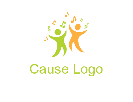 swoosh kids playing with music notes logo