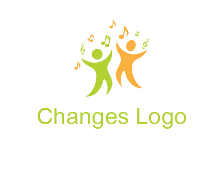 swoosh kids playing with music notes logo