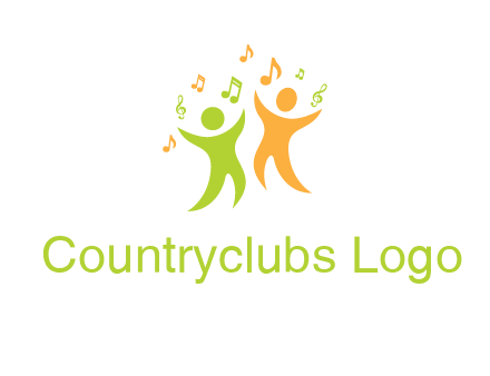 swoosh kids playing with music notes logo