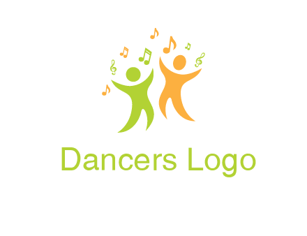 swoosh kids playing with music notes logo