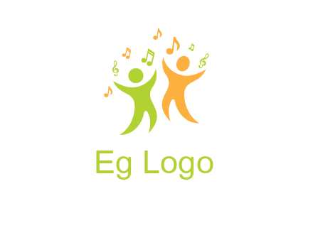 swoosh kids playing with music notes logo
