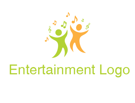 swoosh kids playing with music notes logo
