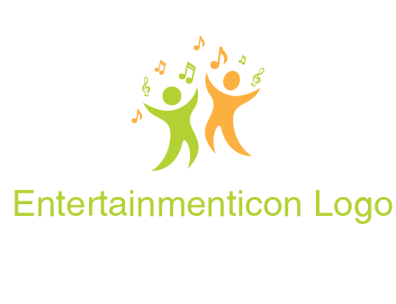 swoosh kids playing with music notes logo