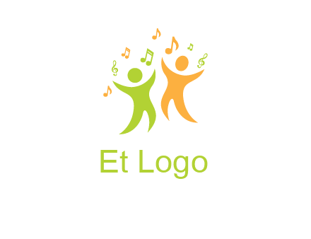 swoosh kids playing with music notes logo