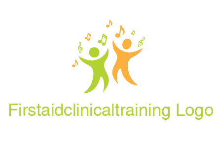 swoosh kids playing with music notes logo