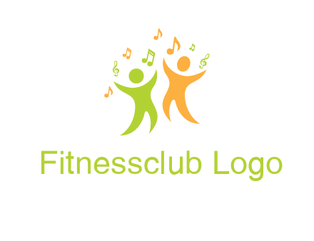 swoosh kids playing with music notes logo