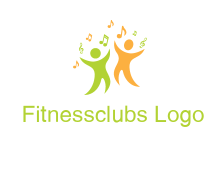 swoosh kids playing with music notes logo