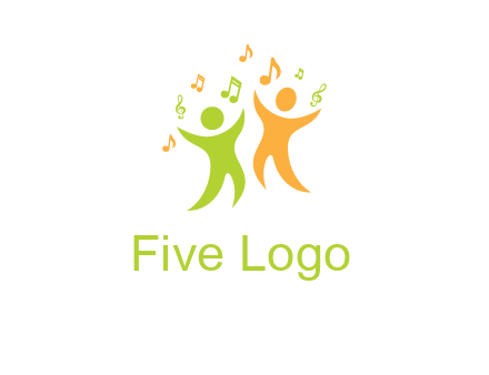 swoosh kids playing with music notes logo