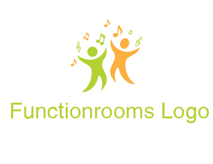 swoosh kids playing with music notes logo