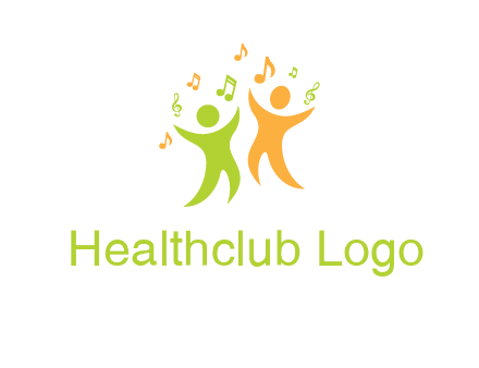 swoosh kids playing with music notes logo