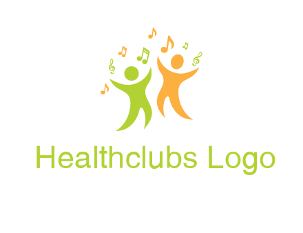swoosh kids playing with music notes logo
