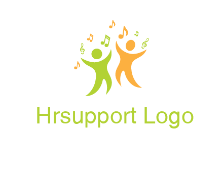 swoosh kids playing with music notes logo