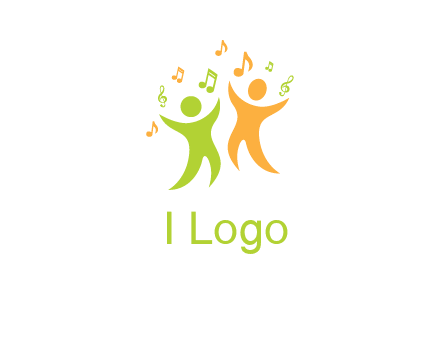 swoosh kids playing with music notes logo