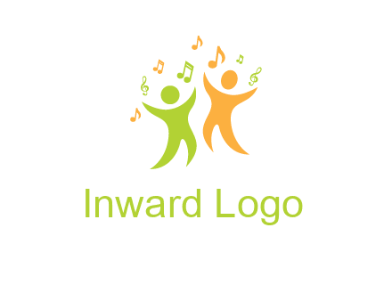 swoosh kids playing with music notes logo