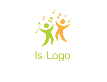 swoosh kids playing with music notes logo