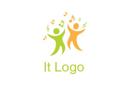 swoosh kids playing with music notes logo