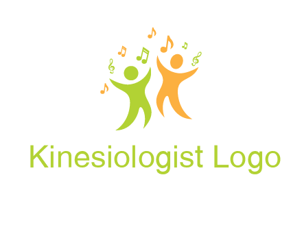 swoosh kids playing with music notes logo