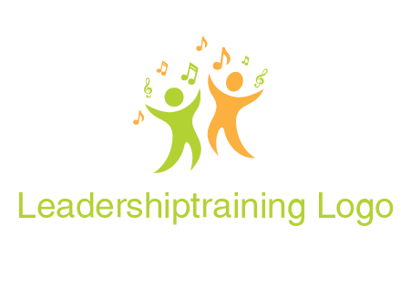 swoosh kids playing with music notes logo