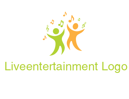 swoosh kids playing with music notes logo