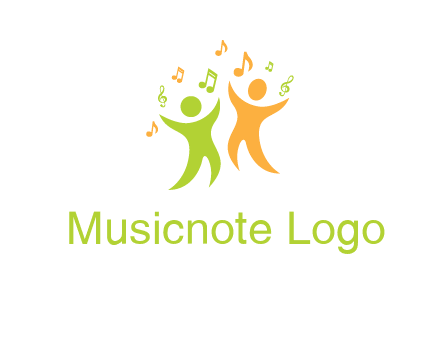 swoosh kids playing with music notes logo