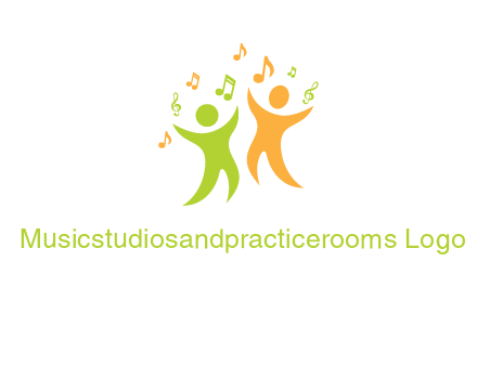 swoosh kids playing with music notes logo