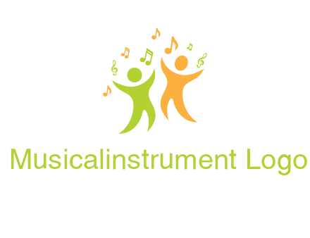 swoosh kids playing with music notes logo