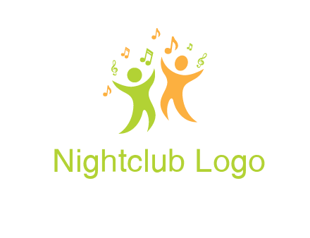 swoosh kids playing with music notes logo
