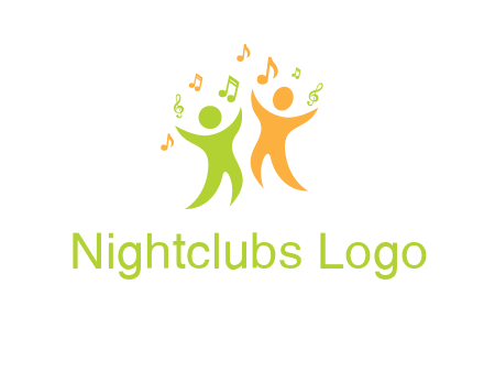 swoosh kids playing with music notes logo