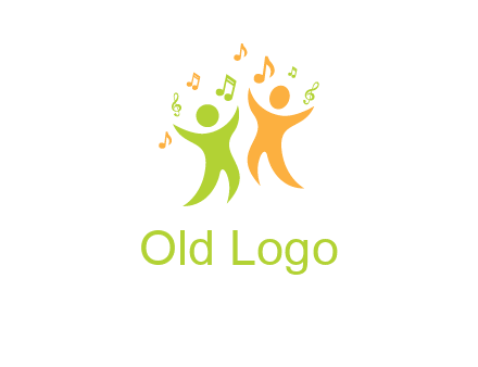 swoosh kids playing with music notes logo