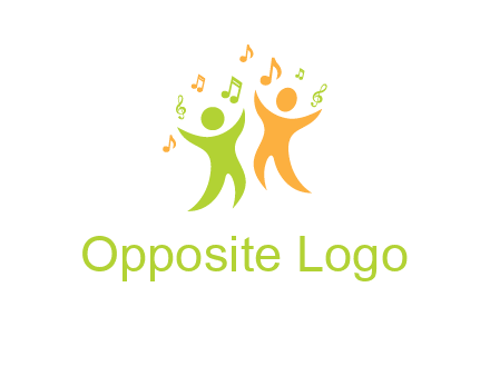 swoosh kids playing with music notes logo