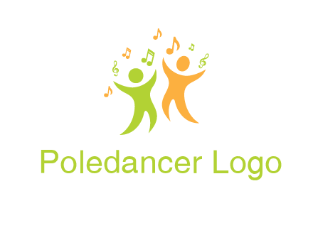 swoosh kids playing with music notes logo
