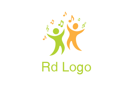 swoosh kids playing with music notes logo