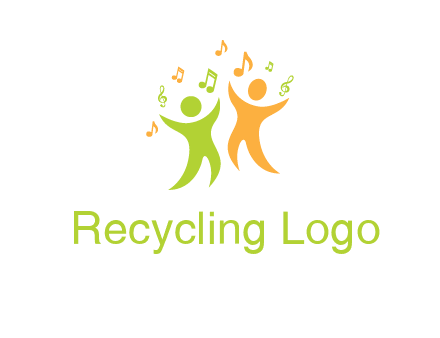 swoosh kids playing with music notes logo