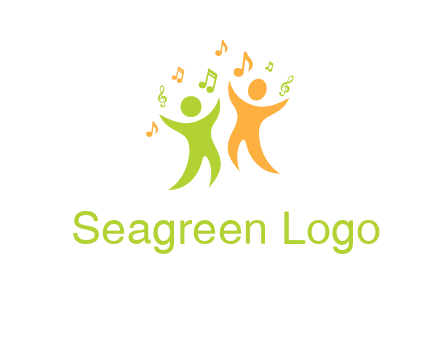 swoosh kids playing with music notes logo