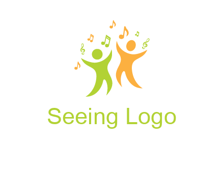 swoosh kids playing with music notes logo
