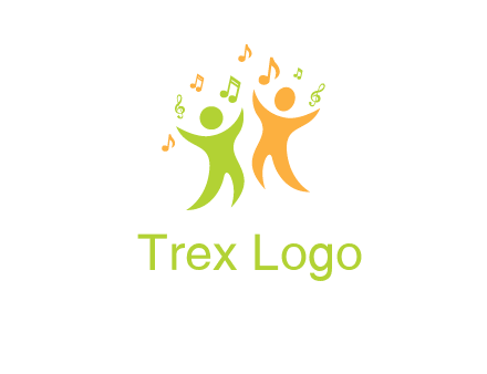 swoosh kids playing with music notes logo