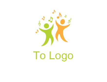 swoosh kids playing with music notes logo