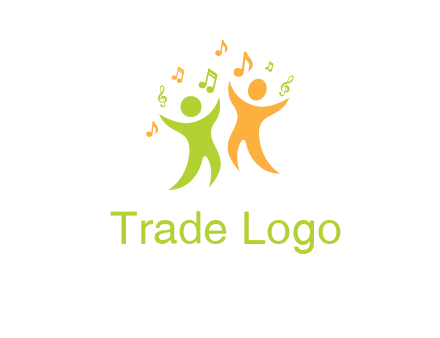 swoosh kids playing with music notes logo