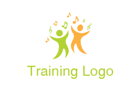 swoosh kids playing with music notes logo