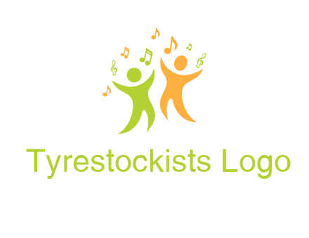 swoosh kids playing with music notes logo