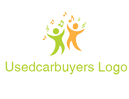 swoosh kids playing with music notes logo