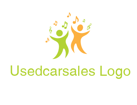 swoosh kids playing with music notes logo